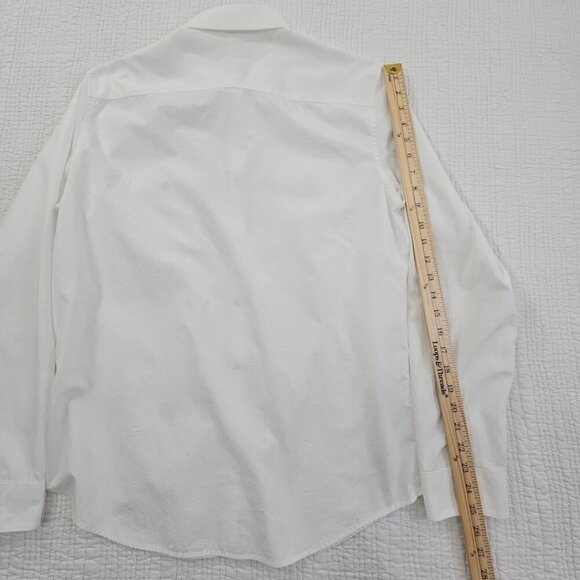 Calvin Klein Button Up Shirt Men's M White Slim Fit Snaps Long Sleeve EUC LN - Picture 12 of 15